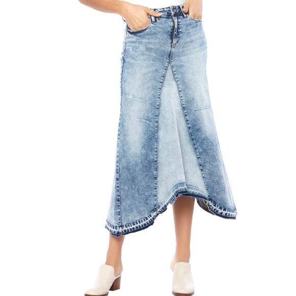 Boutique Dresses & Skirts - Denim Maxi Skirt Stretch Jean Skirt Size Small
